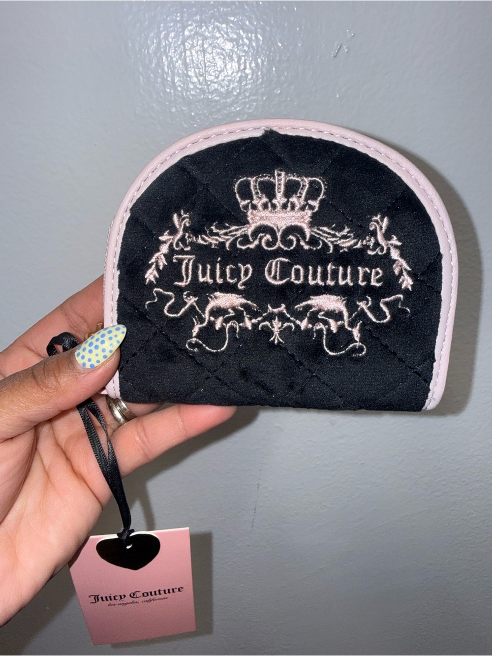 Juicy Couture Juicy Tale Wallet with Mirror inside half moon in Liquorice